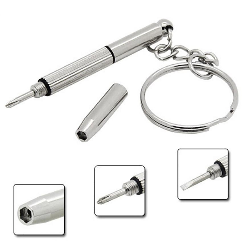 Mini 3-In-1 Screwdriver Key chain Metal Tool Set For Repair Glasses Mobile Watch