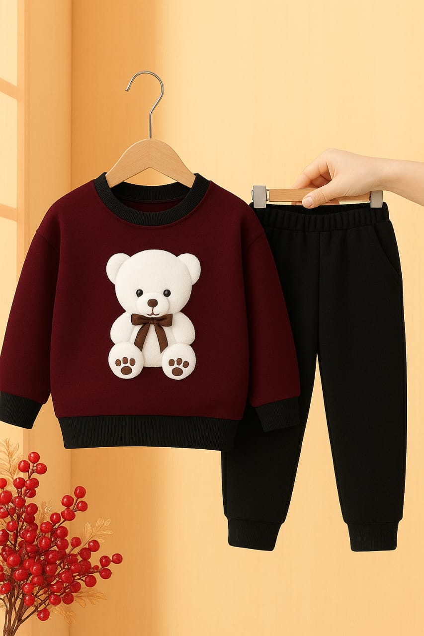 Sweatshirt & Trouser Pajama Set   Winter Suit For Girls And Boys At Fajar Stock