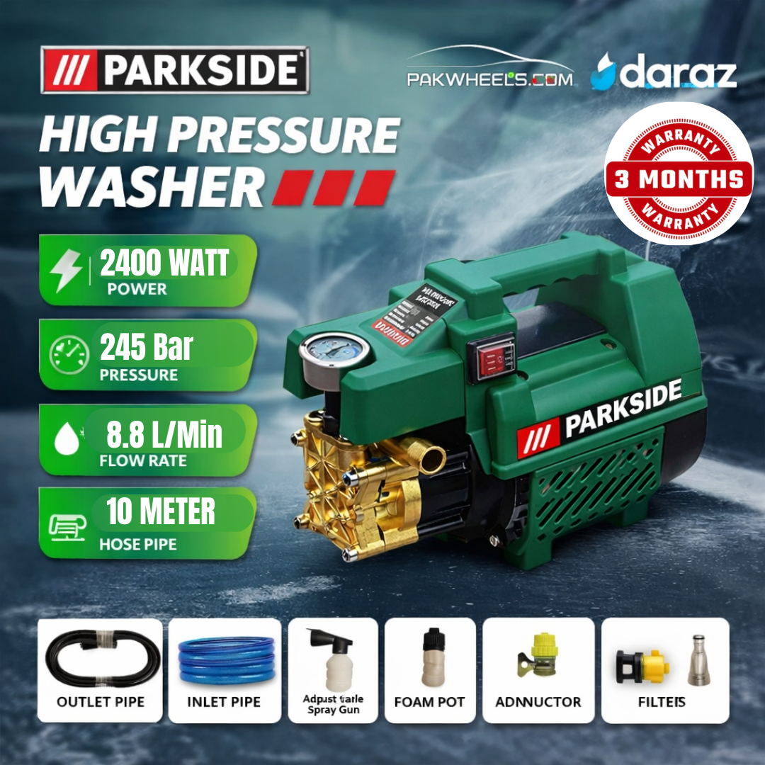 Parkside High Pressure Washer Machine for Car & Bike Wash  Powerful Water Jet Cleaner Solar Panel Wash Pressure Washer 3 Months Warranty