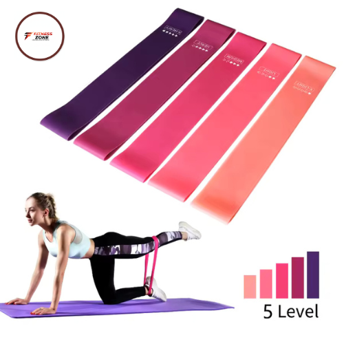Resistance Loop Bands Set of 5 – Workout Bands for Yoga, Pilates, Stretching & Strength Training – Latex-Free Fitness Bands for Men & Women (Multiple Resistance Levels)