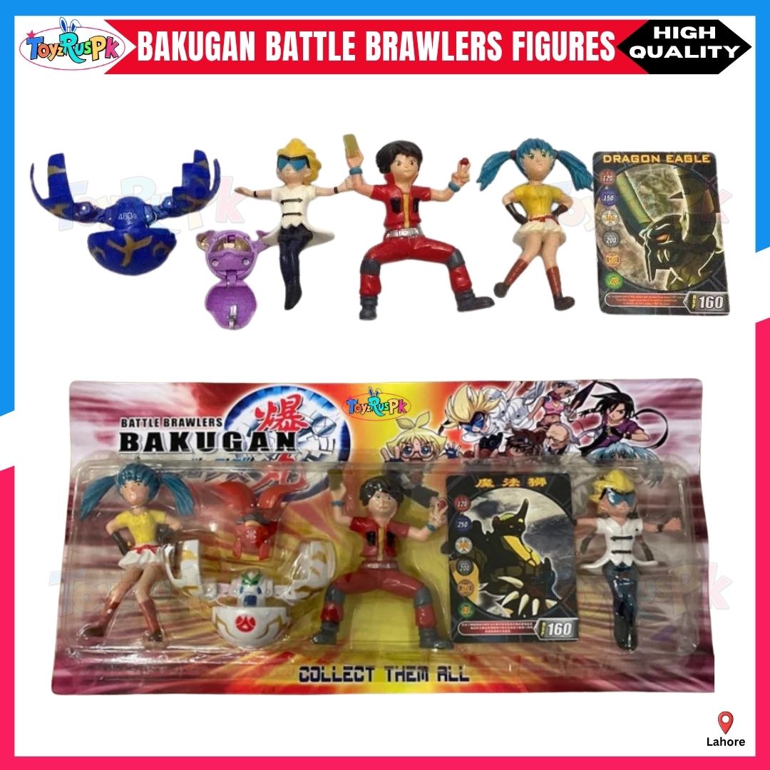 Bakugan Battle Brawlers Action Figures Toy Set – Anime Character Figures with Monster & Cards Collectible Play Set for Kids – Random Characters