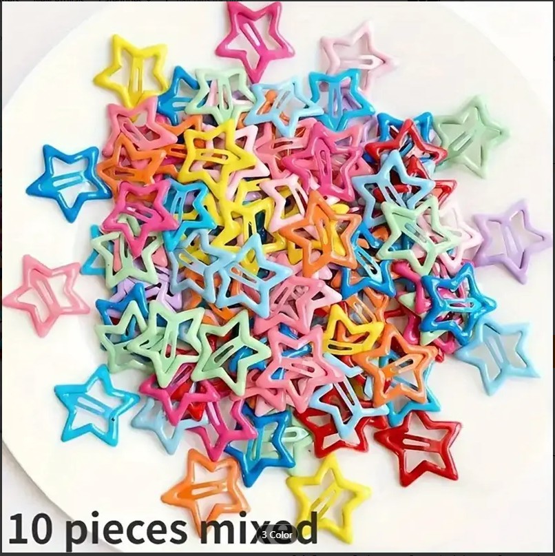 Colorful Star-Shaped BB Barrettes Hair Clips 20/40 pcs Set for Girls - Lovely Kids Hair Accessories