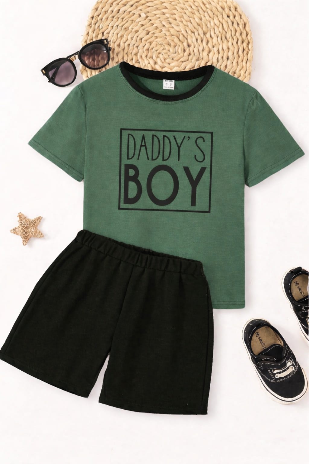 T-Shirts And Short Pants For Baby Girls  & Boys Round Neck Short Sleeves Tee Top's Clothes Sets Dresses Outfit Shazil Stock