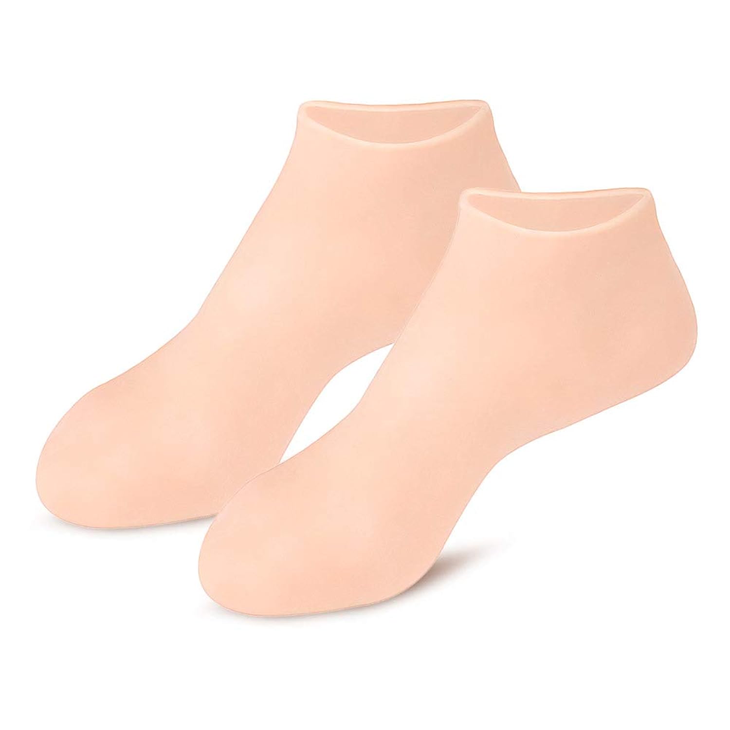 [Bundle Of 2] Moisturizing Socks Silicone Gel Heel Pad Socks Skin Color & Half Heel Pads