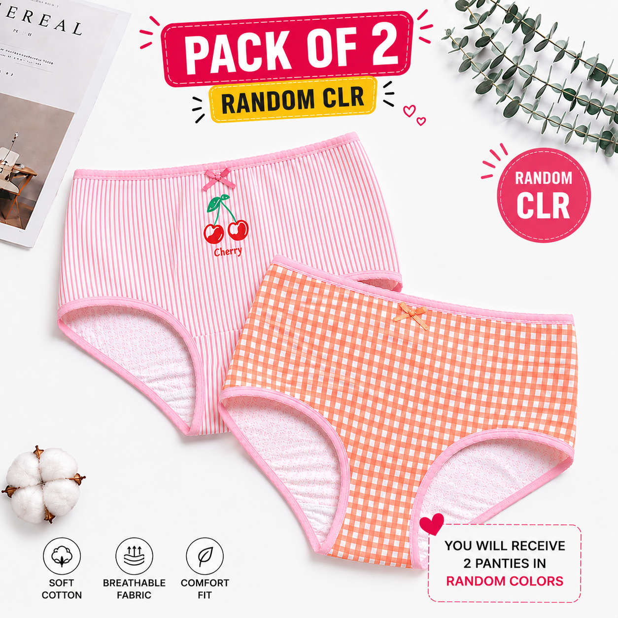 Pack of 2 Random Clr