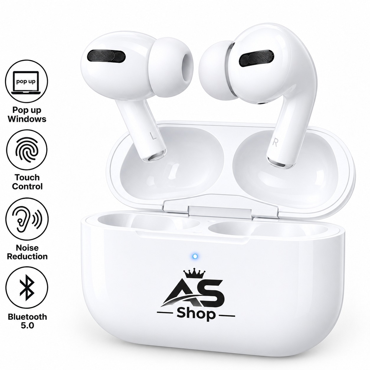 Eirpod Air Pro 3rd Gen TWS (True Wireless Stereo) Bluetooth Handsfree Earbuds EarPods Pro 6 Hi-Fi Wireless Airbuds 5.0 Bluetooth Earphone Slim small size with Charging Case White