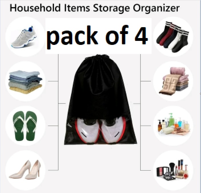 20 Piece Travel Shoes Storage bag with clear window non-woven with PVC Bag