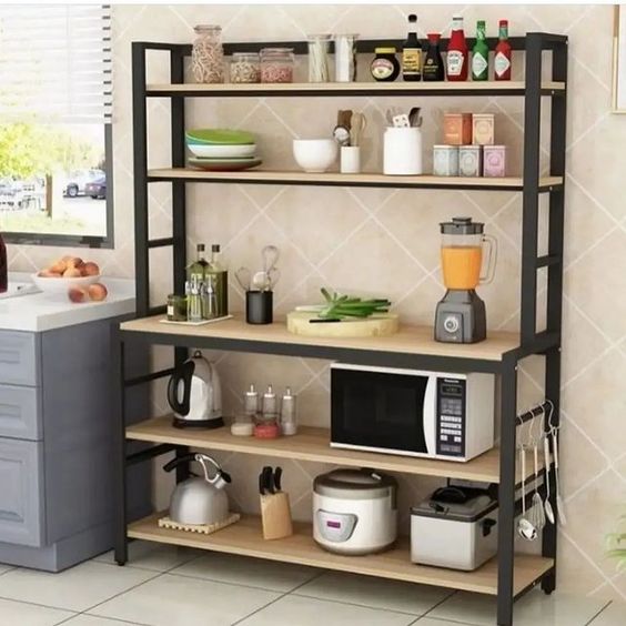 Kitchen Multirack Unique Industrial 5-Tier Multi-Functional Kitchen Rack, Simple and ...