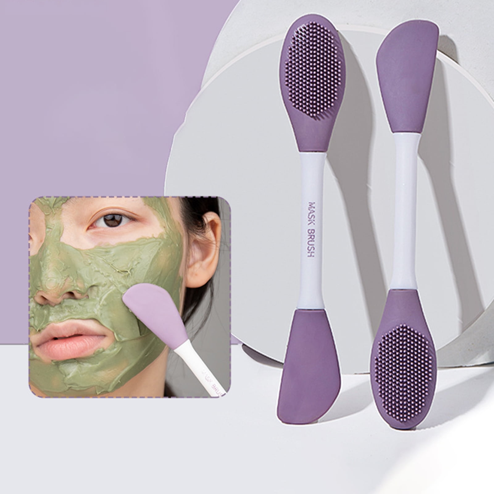 Portable double sided lip scrub facial massage cleansing tool,Silicone facial mask brush, best tool for makeup