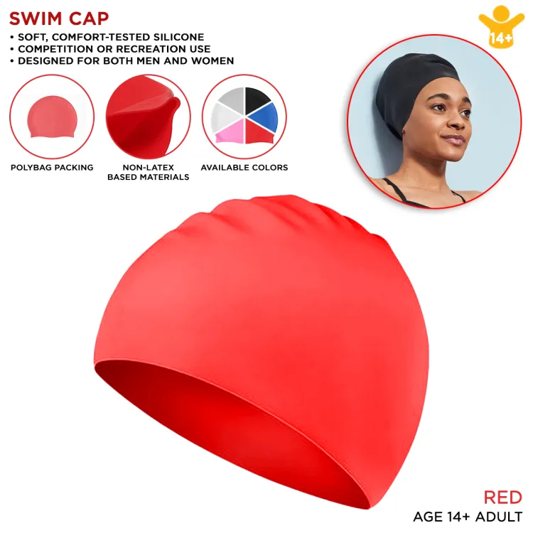 RED - SWIM CAP