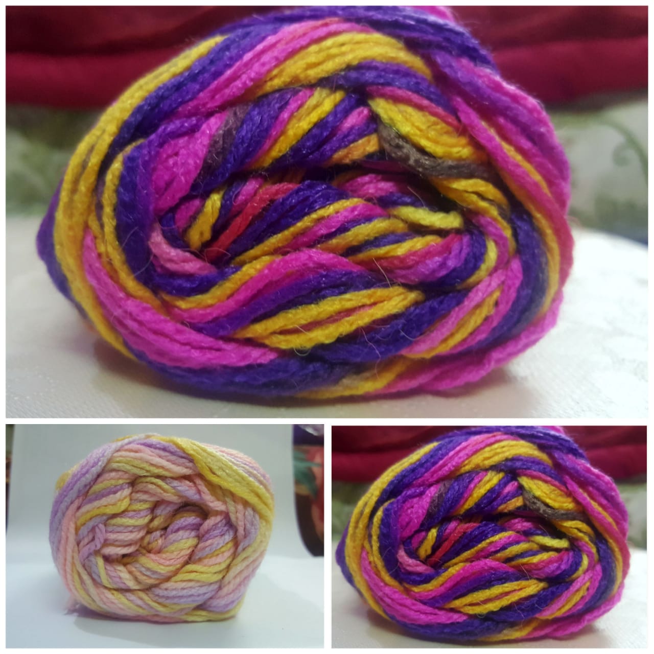 1 Pcs Multicolor Wool, High Quality, Each, Ball. Sweater, Yarn In Various Colors Blue Purpel Yellow Shades