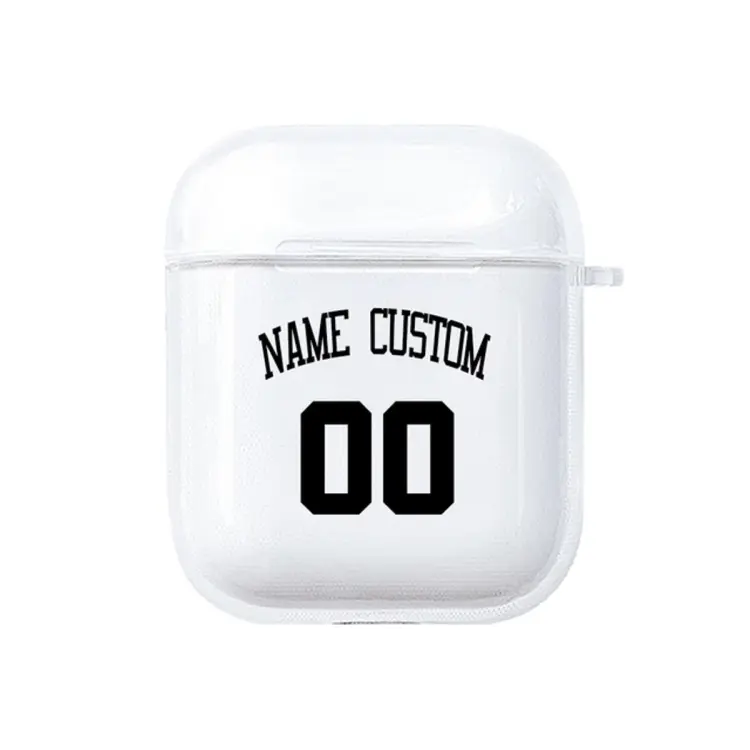 Basketball Number Name Custom Case for Apple Airpods 1 2 3 Soft Silicone  Cover Logo Image Text Personalized Case for Airpods Pro