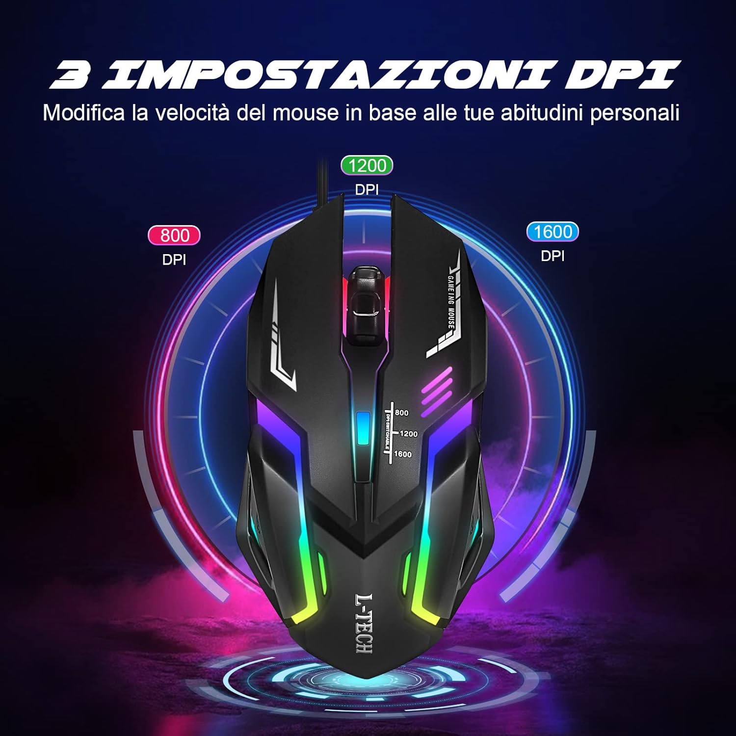 Gaming Wireless Mouse RGB With High Quality Mouse Pad - 7 Light Breathing RGB Mouse With All Sides Stitched Mousepad - USB Wired Gaming Mouse For PC & Laptop