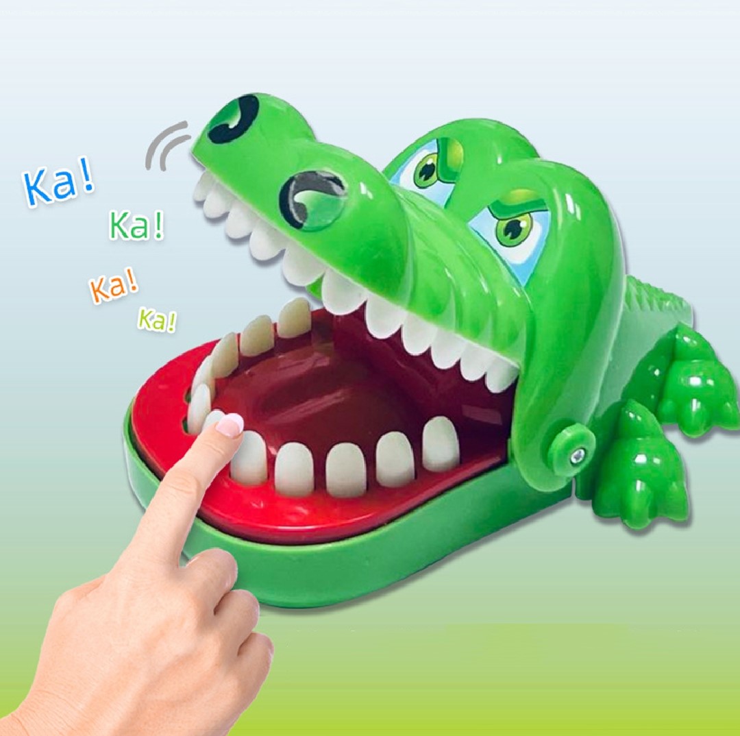New Funny Crocodile Tooth Biter Game Toy, Kids Action Figure Playset, Interactive Tricky Fun Game, Eco-Friendly