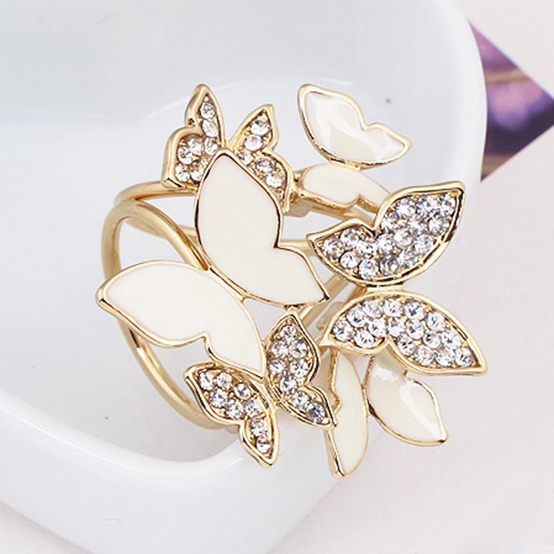Butterfly Shape Scarf Clip- Scarves Buckle- Scarf Ring - golden -  C612D12N66F