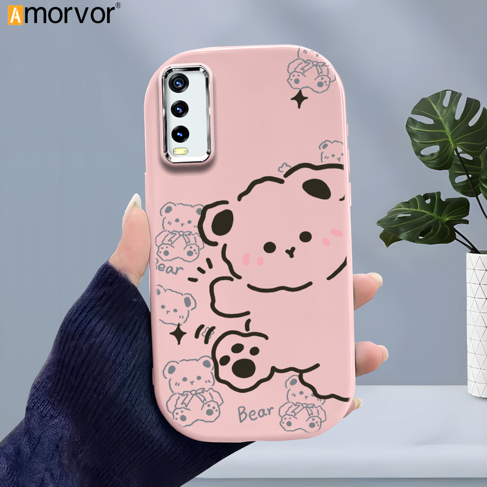 ILING Funda para Vivo Y20s/Y11s/Y20 Case, Silicona Coloreada, Protege la Camara, Estuche Ultrafino Anti-caída para Niña (Azul