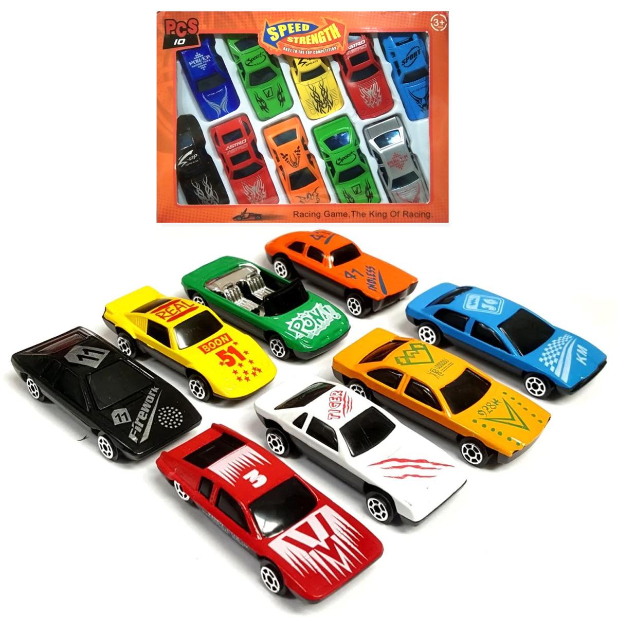 10 Pcs - Classic Racer Dinky Car Toy Set For Kids and Boys - Vehicle Cars Toys Set