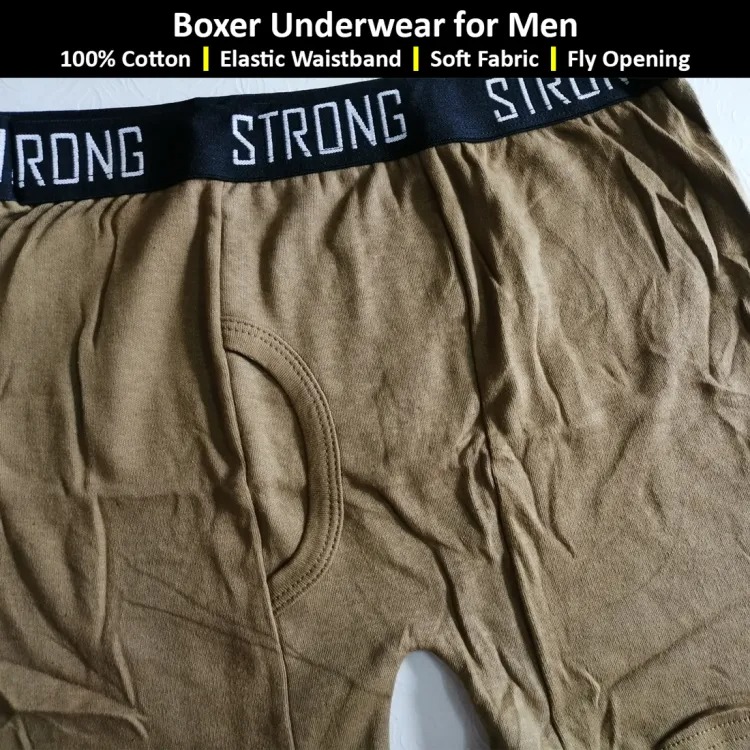 STRONG COMBED COTTON BOXER SHORTS FOR MEN BREATHABLE AND COMFORT QUALITY
