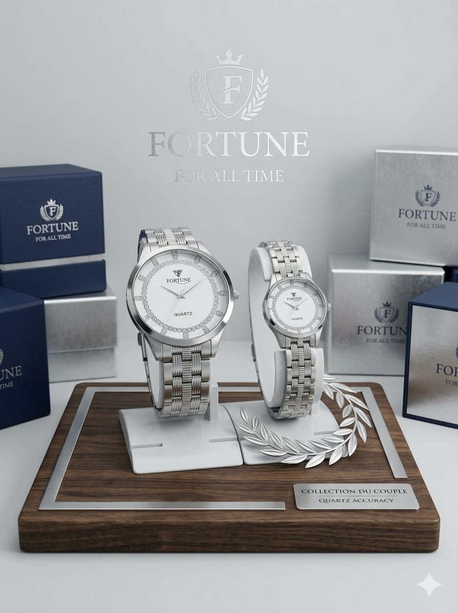 Couple Watches Set for Lovers 2 Pcs Two Tone Quartz Wristwatches for Men And Women
