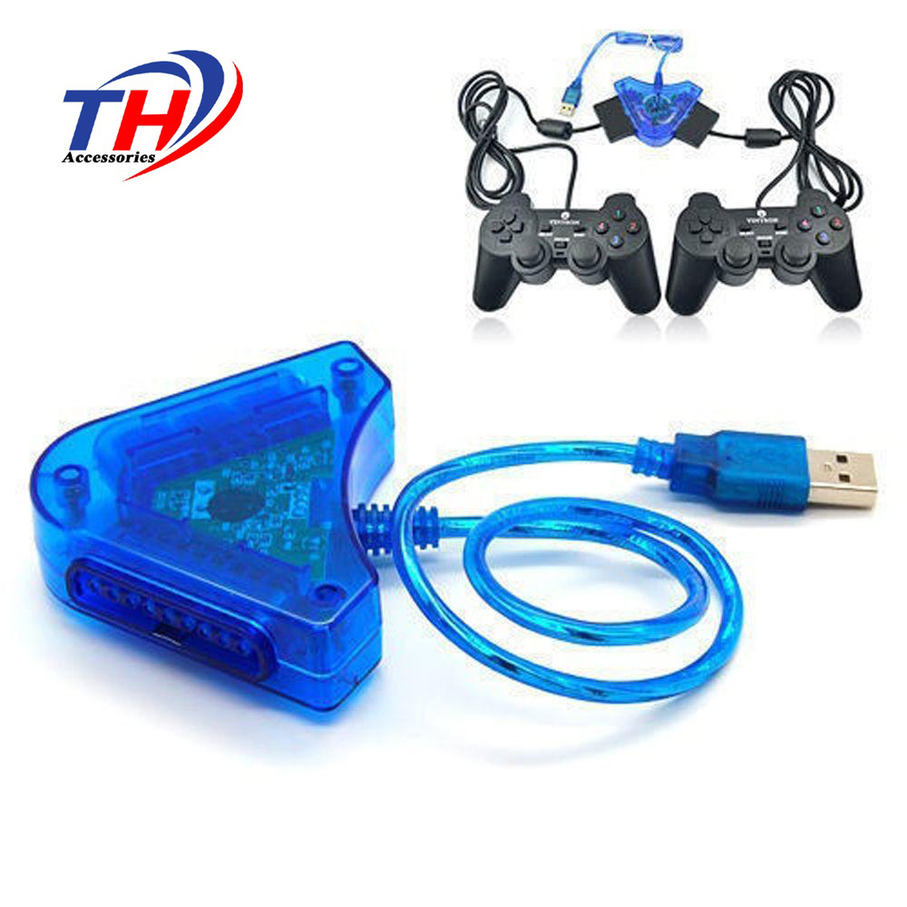 USB PS2 Player Converter USB Controller Gamepad Adapter Converter Cable for PlayStation 2 PS1 PS2 Joypad to PC Games Dual Ports