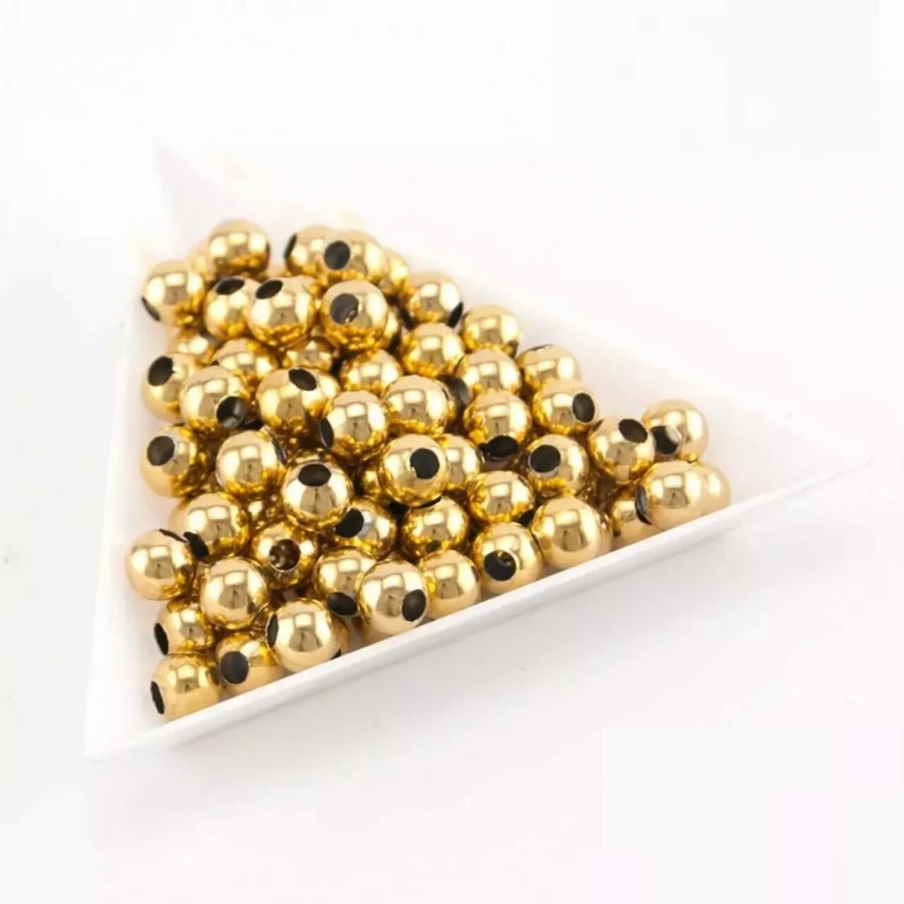 Golden Beads Charms Sewing Decorations Jewelry Findings Handmade Projects Craft Bead - Pack of 100