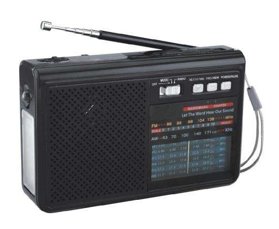 AM FM SW1-5 Portable Rechargeable Radio With USB TF Mp3 Music Player and LED Light Torch Speaker