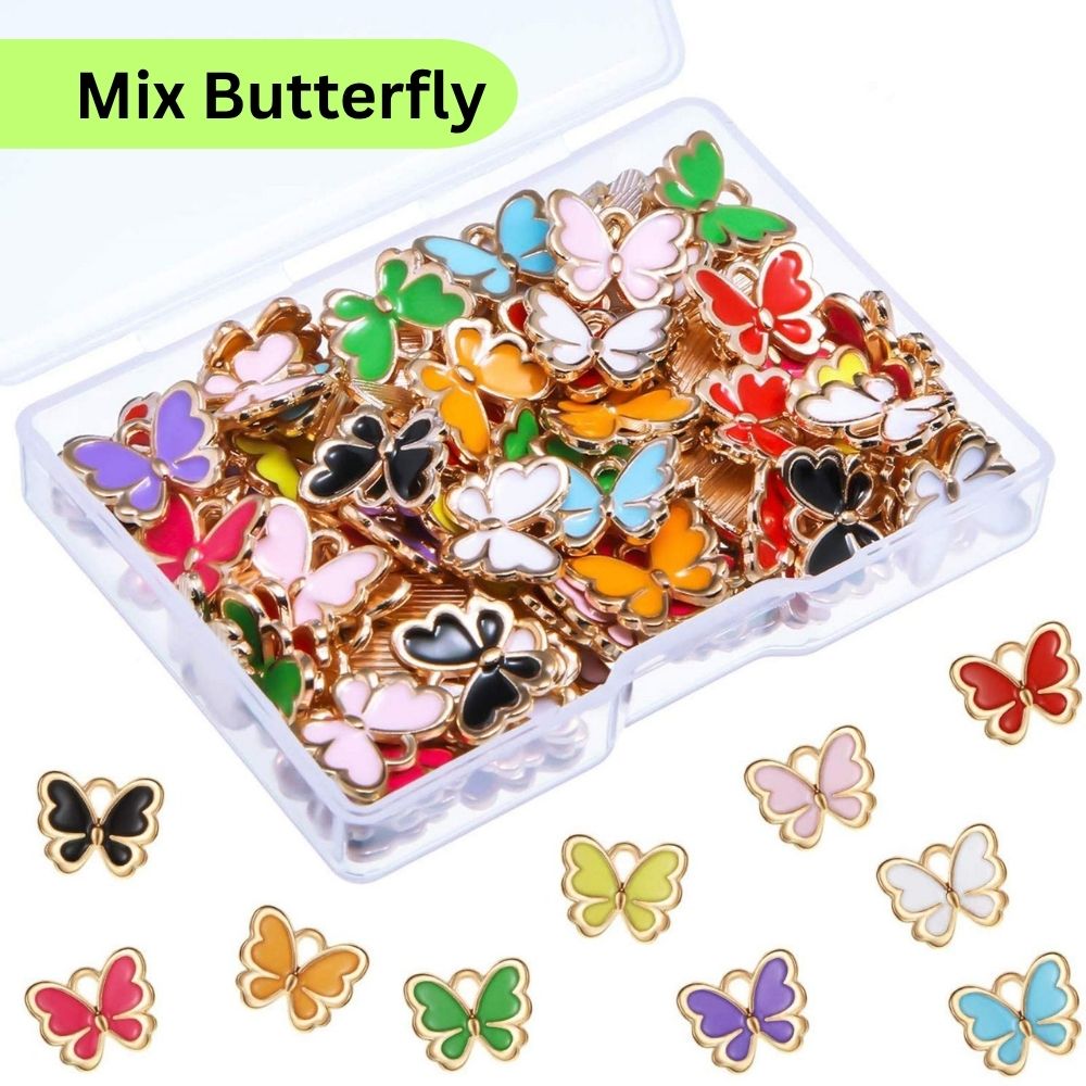 10 Pcs Enamel Charms Select Design – Daisy, Sakura, Heart & Star Pendants | DIY Jewelry Making Accessories for Bracelets, Earrings, Necklaces & Crafts By SAMS Arts and Craft