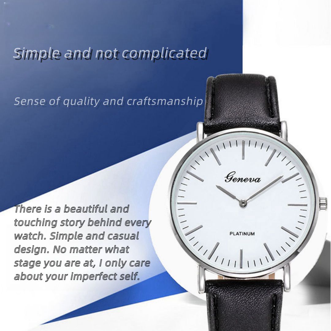 Business Watch Luxurious Casual Quartz Leather Lightly Embossed Leather Strap Mens Watch Suitable Gifts for Men
