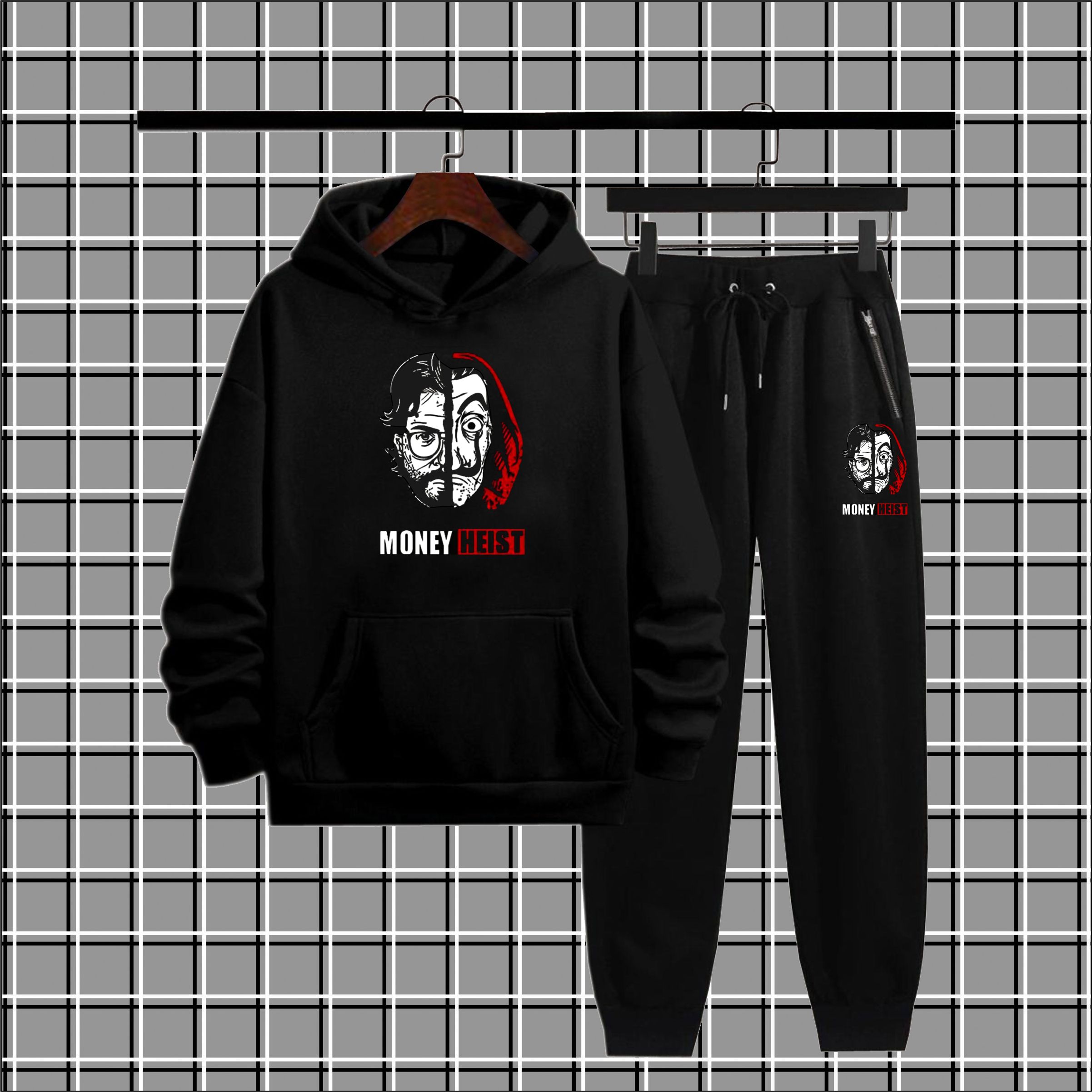 Money heist Print Winter Track Suit Hoodie and Trouser