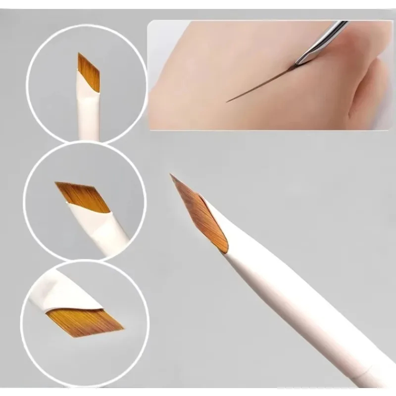 2/5Pcs Karsyngirl Upgrade Blade Eyeliner Brush Ultra Thin Fine Angle Flat Eyebrow Brush Under The Eyes Place Precise Detail Brush