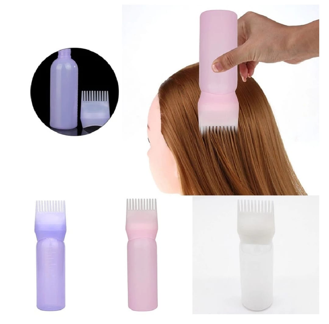 Root Comb Applicator Bottle for Hair Dye Brush with Graduated Scale Hairdressing Coloring Styling Oil Comb Applicator Tool