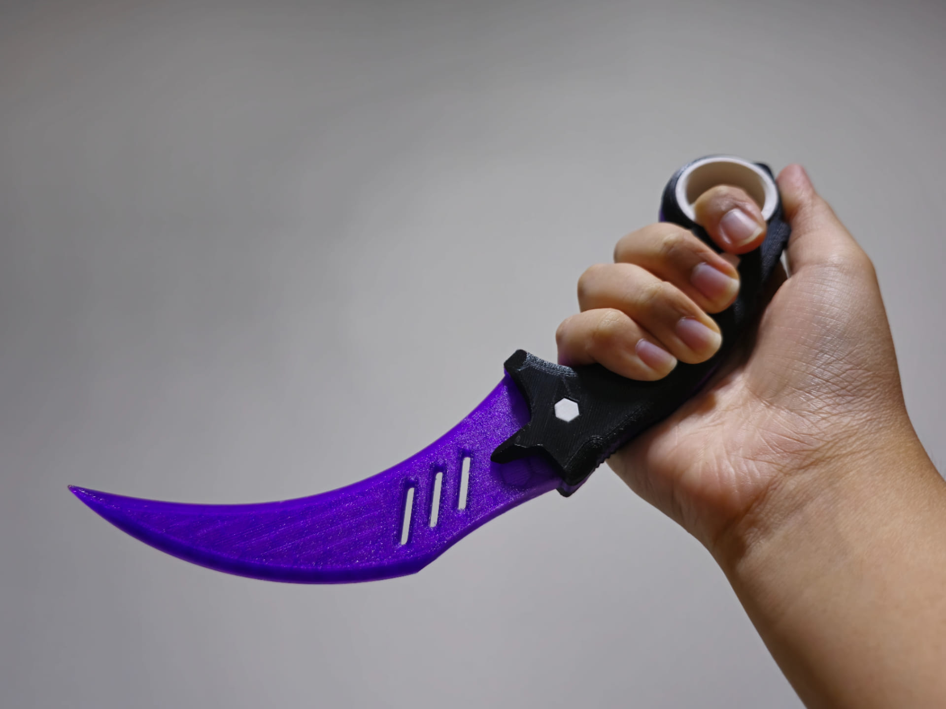 Full Tang Fidget Karambit  3D Printed Rotating Fidget Toy  Gaming Style Desk Gadget (Non-Sharp)