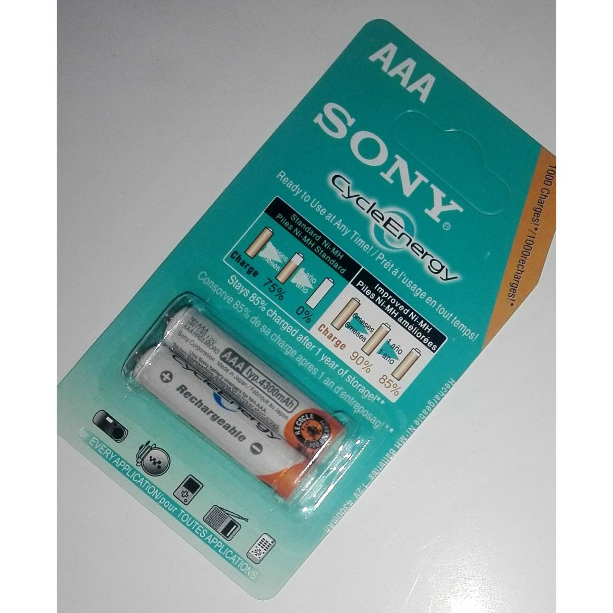Pack of 4 Sony AA Rechargeable Battery Cell CLOCK SIZE Imported Sony Cycle Energy NiMH Pack of 4 -1.2v 4600mAh 1000 Cycles Batteries Cells price in Pakistan