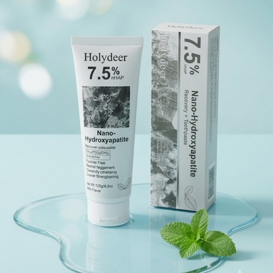 Holydeer 7.5% nHAP Nano-Hydroxyapatite Toothpaste | Fluoride-Free Enamel Repair Toothpaste | Sensitive Teeth Relief | Anti-Cavity Whitening Toothpaste | Fresh Mint Flavor | Daily Oral Care | 120g