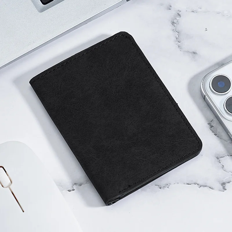 Slim Short Wallet for Men | Minimalist Leather Card Holder with ID Window & Cash Slot