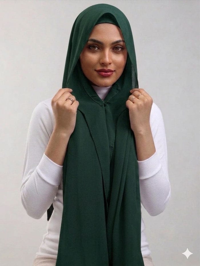 Instant Chiffon Hijab Set 3-in-1 Hijabs Scarf with Built-in Magnets and Undercap Head Wraps with Modal Cap