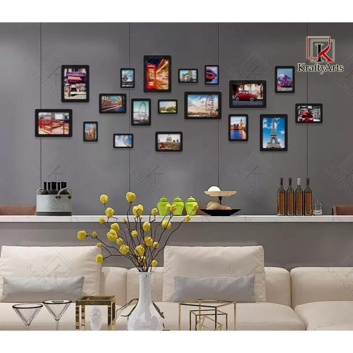 WOODEN PHOTO ONLY FRAMES - 18 PIECES WITHOUT PICTURES OR WITHOUT GLASS ON FRONT