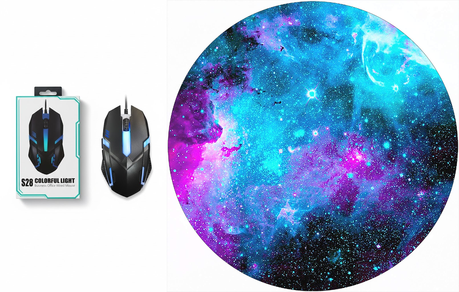 S28 RGB Gaming Wired Mouse Precision Control with Dynamic Lighting