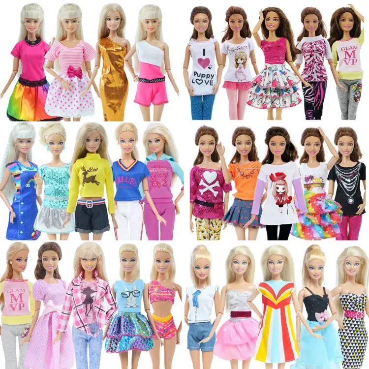 50 Pcs Doll Clothes Outfit for 11.5 Inch Doll, Doll Accessories Collection  with 3 Princess Dresses+10 Dressest+6 Tops+6 Pants+5 Bikinis+5
