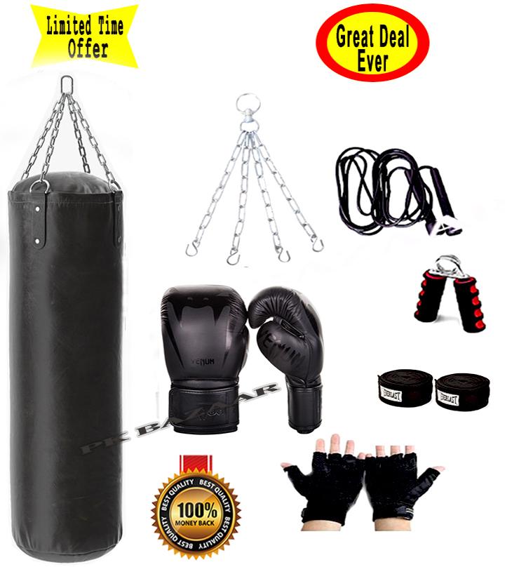 Pack Of 7 3Ft Boxing Bag Punching Bag Boxing Gloves Steel Chain