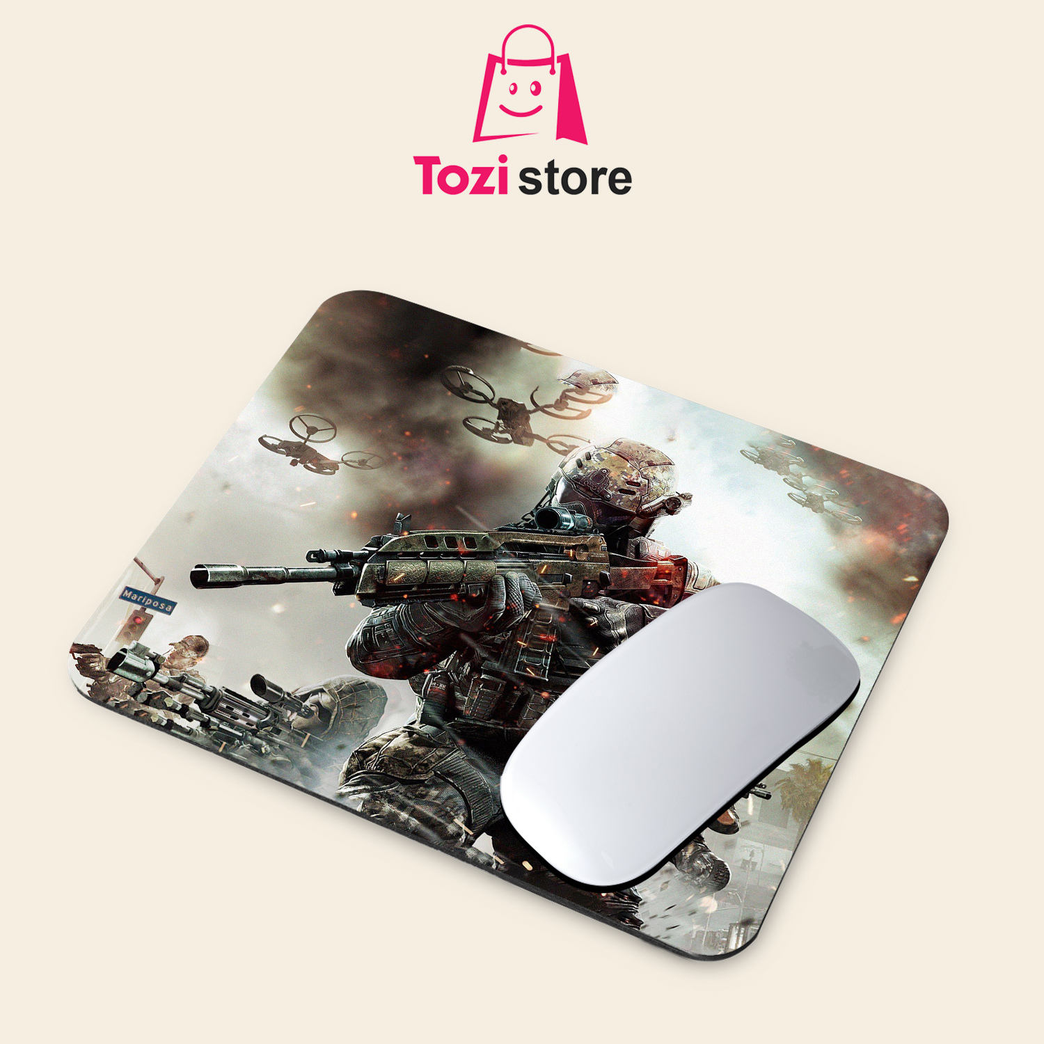 Gaming Mouse Pad Premium 8" x 6.5 Thick Non-Slip Rubber Base, Smooth Cloth Surface for Precision Control - Tozistore price in Pakistan