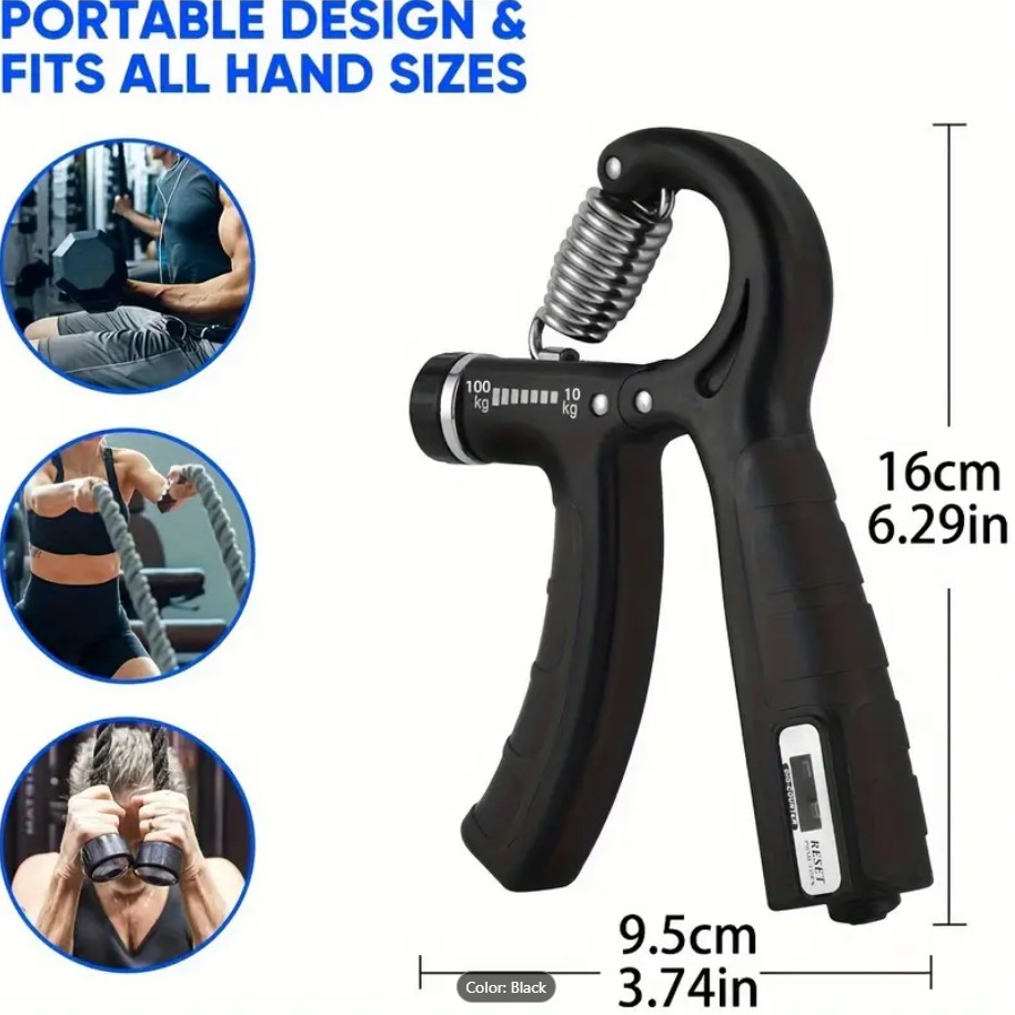 Adjustable Hand Grip Power Exerciser – Forearm & Wrist Strengthener Gripper with Built-In Counter | Gym Fitness Training Grip Booster