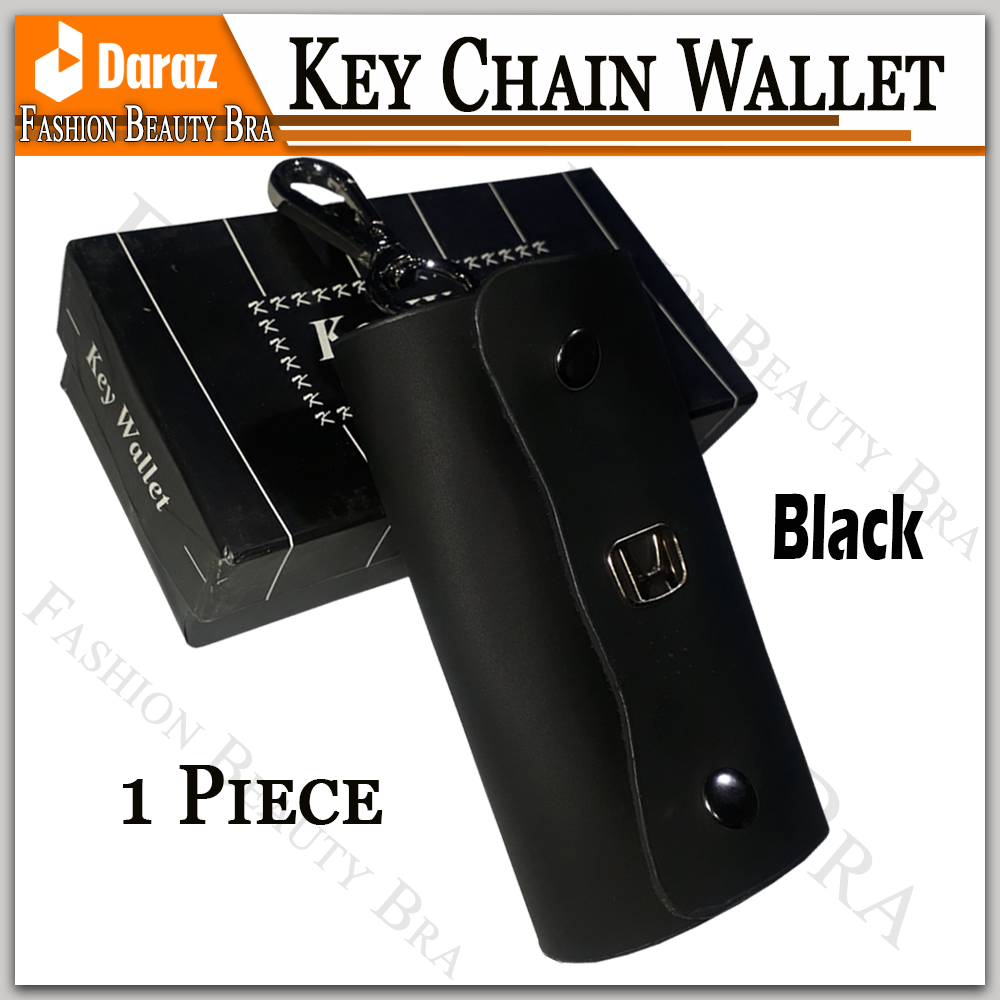 You Still Have Time! Black Brown Mustard Genuine Leather Men's Wallet Keychain for Women Accordion Coin Card Holder Key Ring