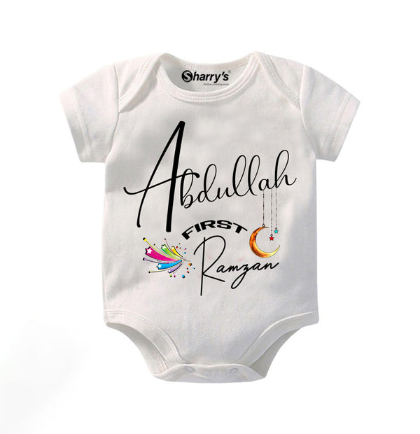 Sharrys customise Name Romper | Half Sleeves Baby Romper Bodysuit For Babies infant Onesis 0-14 Months Summer Wear Trendy Printed