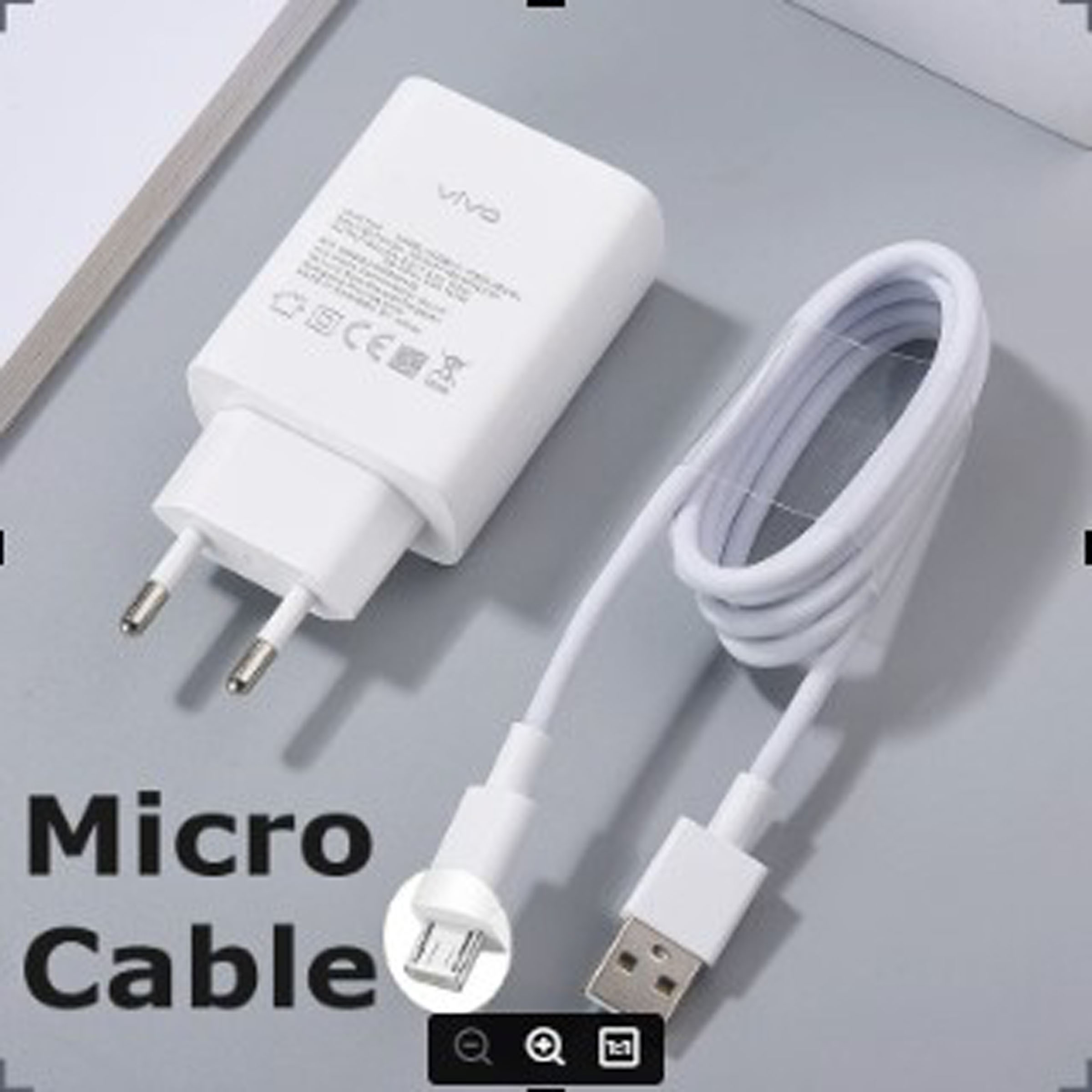 Original Vivo 18W Fast Charger Adapter - Quick Charge 3.0, Dual Engine, with Type C and Micro Data Cable