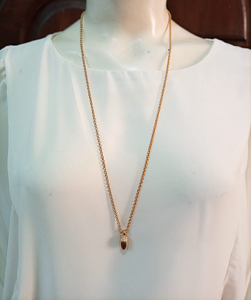 Long Chain Silver and Gold-plated Necklace For Girls