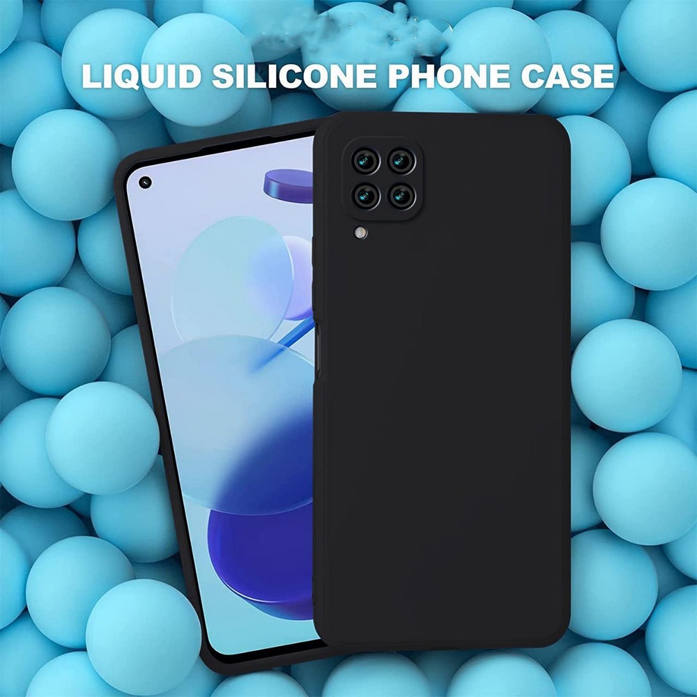Samsung Galaxy A22 4G Matte Black Soft Silicone TPU Back Cover with Camera Protection
