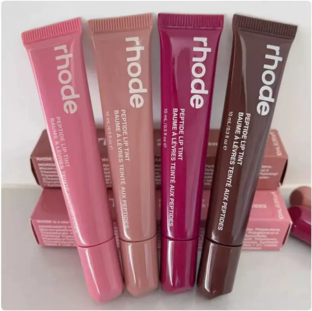 Rhode LipTint Peptide Finest Dupe | Long Lasting Non-Stick Lip Plumper Shea Butter Lip Gloss | Velvet Mirror Finish Orignal Lip Tint Set | Moisturizing Hydrating Lipstick,Lip Oil,Lip Balm | Tint For Lips & Cheeks All-in-One Lip Care Makeup ( 8 Shades )
