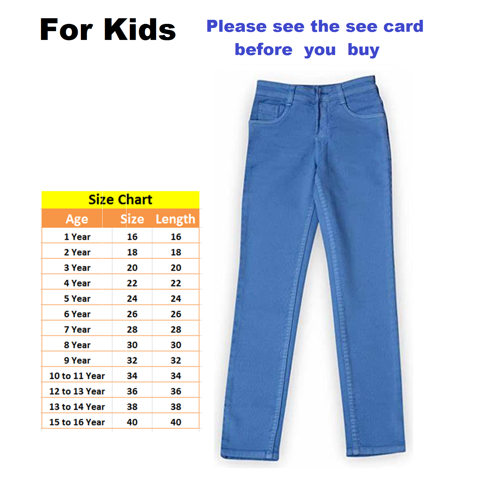Cotton Jeans for Kids Available in all Sizes Pants for Kids baby