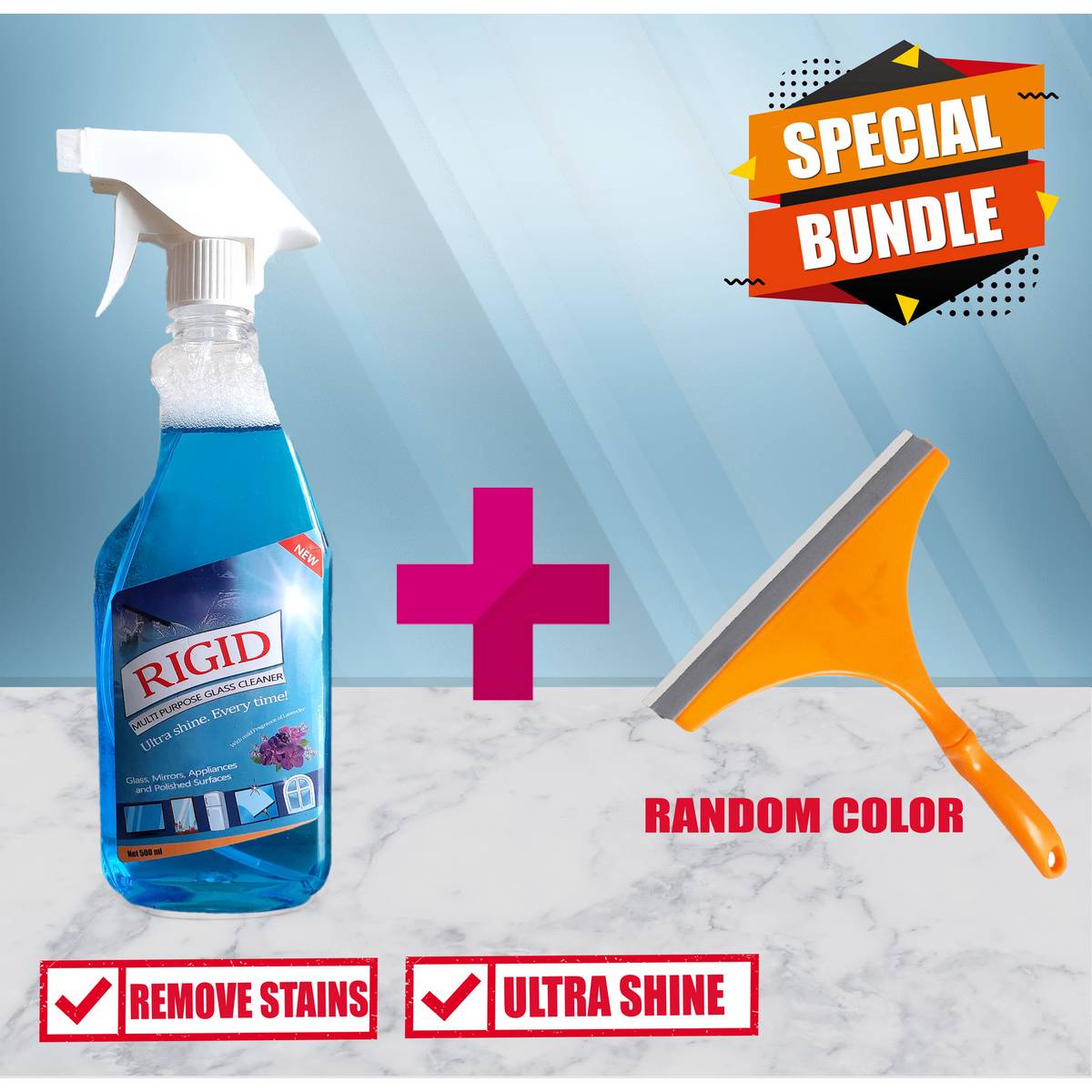 Gentle Glass Wiper Scraper Window Cleaner Household Tools 4 Pieces Pink